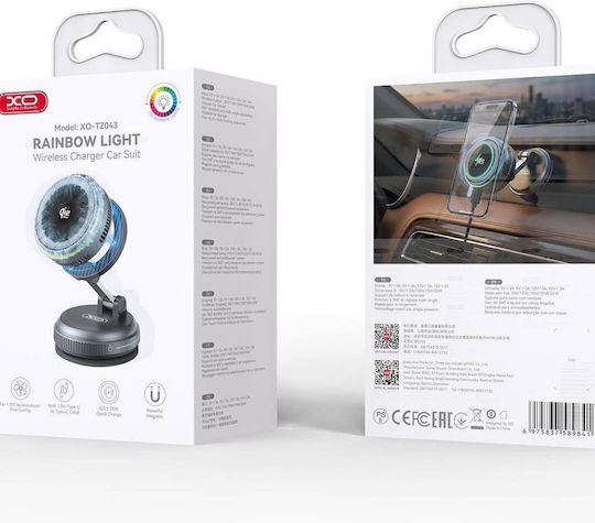 XO Tz043 Car Mobile Mount with Magnet & Wireless Charging 25W Grey
