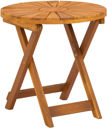 Bistro Round Collapsible Table Made of Solid Wood Natural 45x45 cm