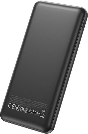 XO PB312 Power Bank 10000mAh с 2 USB-A порта и USB-C порт Черен