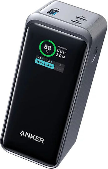 Anker 735 Prime Baterie Externă 20000mAh 200W cu Port USB-A și 2 Porturi USB-C Power Delivery Argintiu