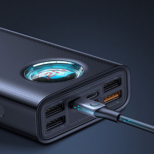 Baseus Amblight Overseas Edition Baterie Externă 30000mAh 65W cu 4 Porturi USB-A și Port USB-C Power Delivery / Încărcare Rapidă Albă