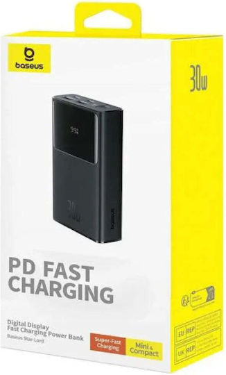 Baseus Star-lord Power Bank 10000mAh 30W mit 2 USB-A Anschlüssen und USB-C Anschluss Schwarz
