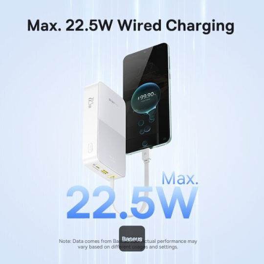 Baseus EnerFill Bipow2 Pro Външна Батерия 20000mAh 22.5W с USB-A Изходен Порт и USB-C Изходен Порт Power Delivery / Бързо Зареждане Космическо Черно