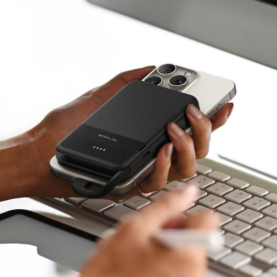 EcoFlow Schneller MagSafe Qi2 Power Bank 5000mAh 30W mit USB-C Ausgangsanschlüsse Power Delivery / Schnellladung / PPS Schwarz