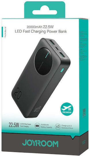 Joyroom JR-PBF14 Pro Power Bank 20000mAh 22.5W With 2 USB-A Output Ports And USB-C Power Delivery Quick Charge Port Black