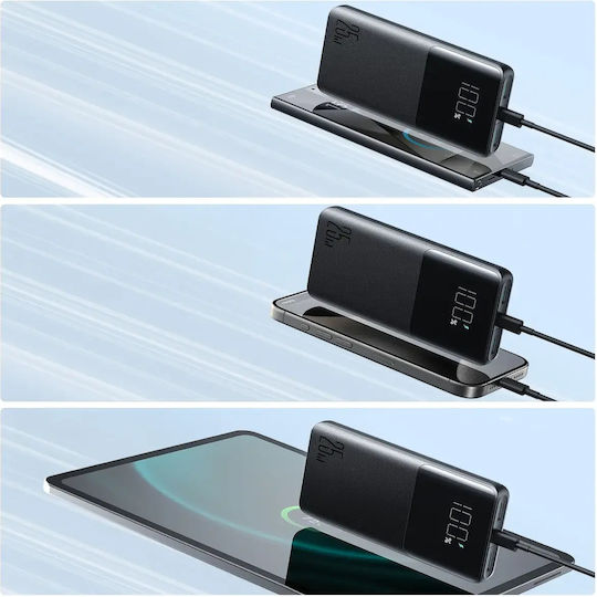 Joyroom JR-PBF20 Power Bank 10000mAh 25W mit 2 USB-A Ausgangsanschlüsse und USB-C Ausgangsanschluss Power Delivery / Schnellladung Schwarz