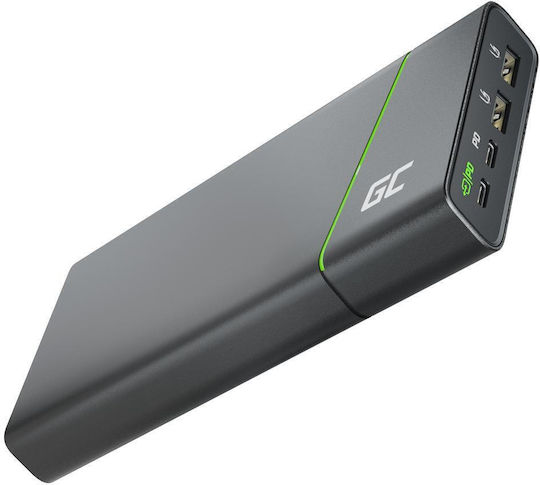 Green Cell PBGC04 Външна Батерия 26800mAh 128W с 2 USB-A Изходни Порта и 2 USB-C Изходни Порта Power Delivery / Бързо Зареждане / PPS Черна
