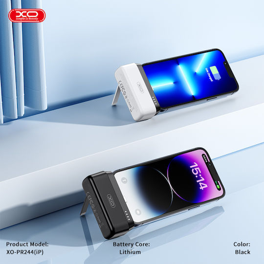 XO PR244 Lightning Power Bank 5000mAh 20W με Θύρα USB-C Quick Charge Μαύρο