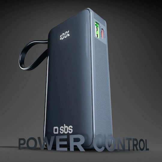 SBS Power Bank 10000mAh 22.5W με Θύρα USB-A και Θύρα USB-C Power Delivery Μπλε