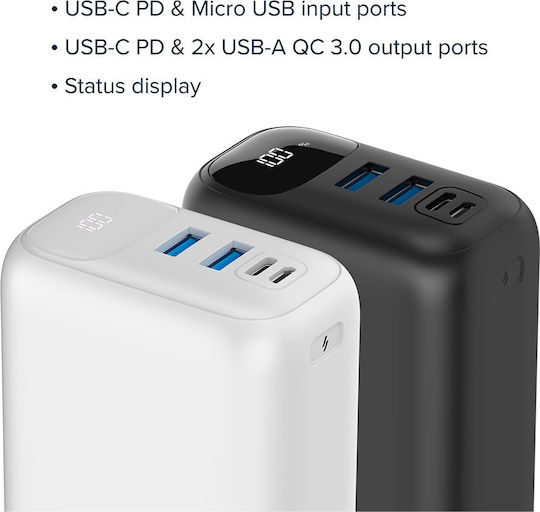 Canyon PB-301 Solar Power Bank 30000mAh 20W Ladeleistung / Schnellladung Schwarz