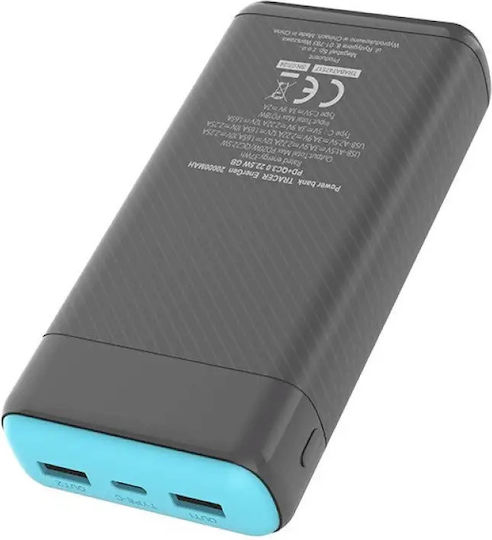 Tracer EnerGen MagSafe Power Bank 20000mAh 22.5W mit 2 USB-A Ausgangsanschlüsse und USB-C Ausgangsanschlüsse Power Delivery / Schnellladung Grau Blau