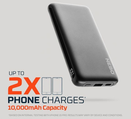Nebo Външна Батерия 10000mAh с USB-A Изходен Порт и USB-C Изходен Порт Power Delivery Черна
