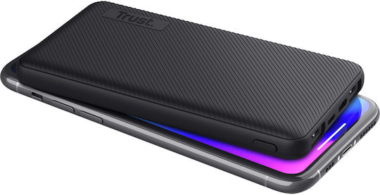Trust Primo Ultra-thin Power Bank 10000mAh 15W with 2 USB-A Ports and USB-C Port Black