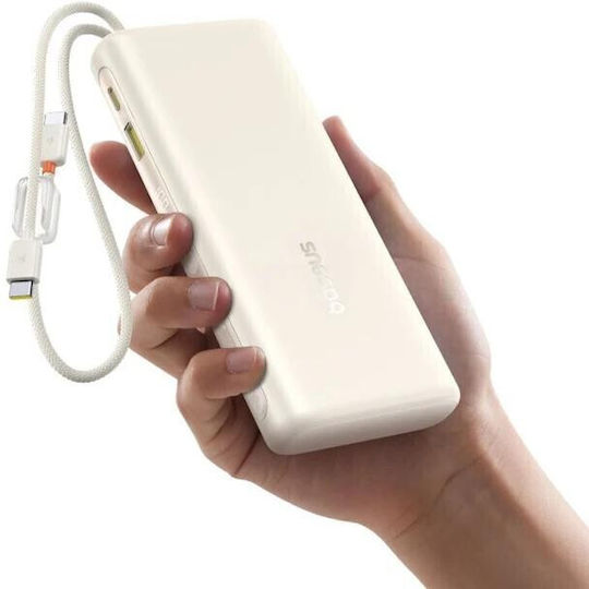 Baseus EnerFill FC41 Външна Батерия 20000mAh 100W с USB-A Изходен Порт и USB-C Изходен Порт Power Delivery Бежов