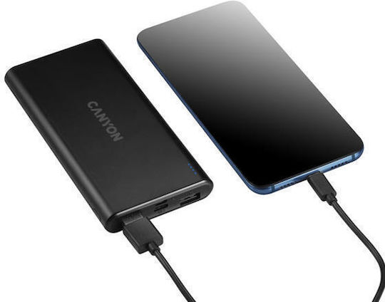 Canyon PB-106 Power Bank 10000mAh с 2 USB-A порта Черен