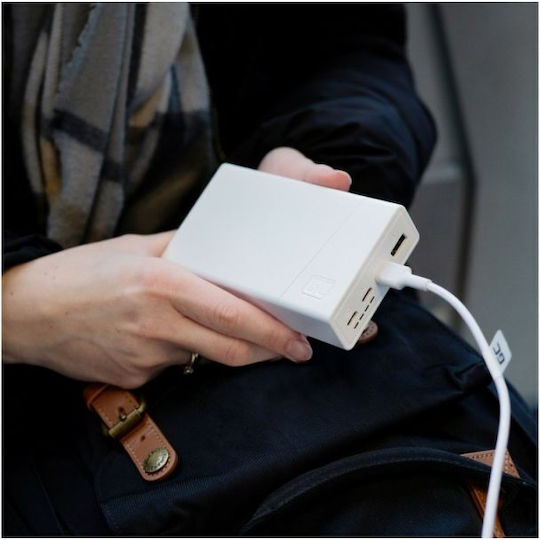 Green Cell PowerPlay20s 20000mAh 22.5W με Θύρα USB-A και 3 Θύρες USB-C Power Delivery / Quick Charge Λευκό