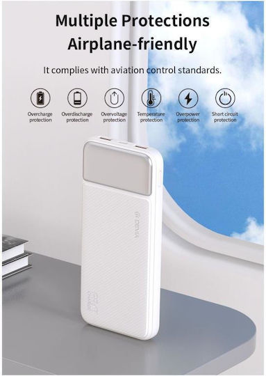 Devia EP198 Power Bank 10000mAh 22.5W mit 2 USB-A Anschlüssen und USB-C Anschluss Schwarz