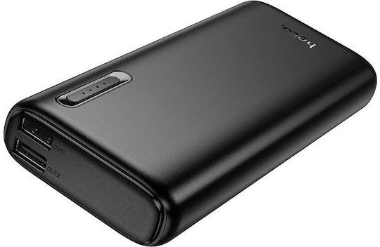 Hoco J158A Power Bank 10000mAh 10W mit 2 USB-A Ausgangsanschlüsse Schwarz