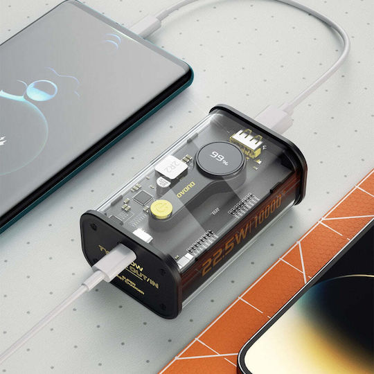 Dudao K16 Power Bank 10000mAh 22.5W με Θύρα USB-A και Θύρα USB-C Μαύρο