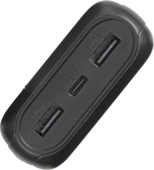 Rivacase VA2071 Baterie Externă 20000mAh Cu 2 Porturi De Ieșire USB-A Și Port De Ieșire USB-C Power Delivery Negru