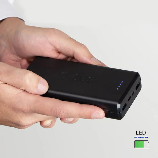 SBS Fast Power Bank 20000mAh με 2 Θύρες USB-A Μαύρο