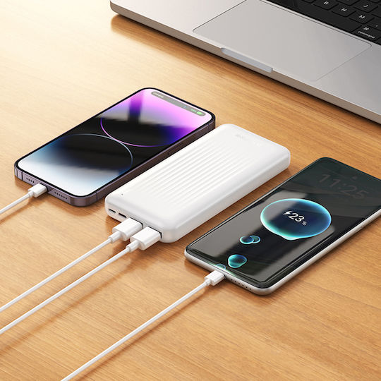 Borofone BJ78 Power Bank 10000mAh 10W με 2 Θύρες USB-A Power Delivery Μαύρο