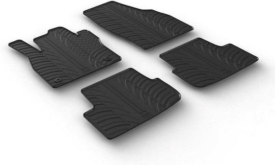 Lampa Set of Front and Rear Mats 4pcs Tray Type for Seat Arona Black