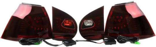 JOM Πίσω Φανάρια LED Volkswagen Golf Mk5 (V) Dark Cherry Red 2003-2008 2τμχ
