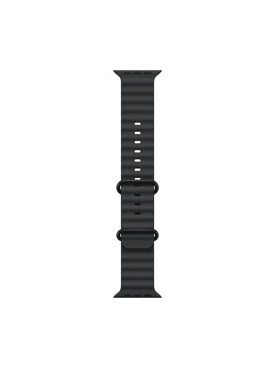 Apple Ocean Band - Black Titanium Finish Strap Silicone with Pin Black (Apple Watch 44, 45, 46, 49mm)