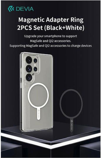 Devia MagSafe Ring με Οδηγό Ευθυγράμμισης Μαύρο 2τμχ