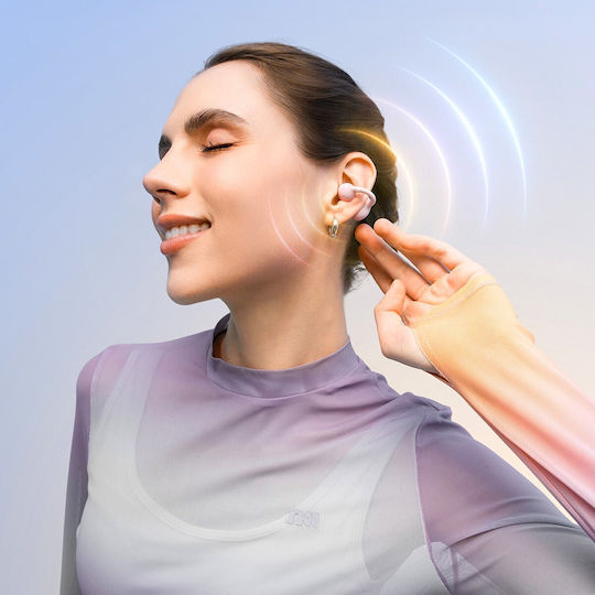 Baseus BC1 Open Ear Bluetooth Безжични Слушалки с Калъф за Зареждане Розови