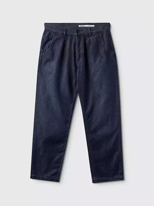 Kyoto Men's Jeans Pants Relaxed Tapered Fit Dark Blue