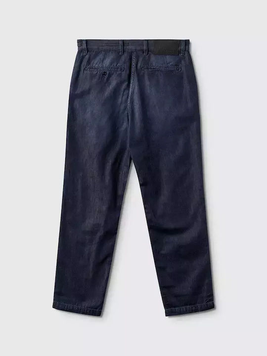 Kyoto Men's Jeans Pants Relaxed Tapered Fit Dark Blue