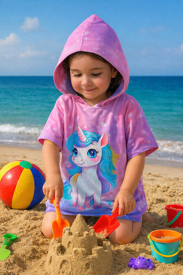 Stewehome Kid's Beach Poncho Towel Beach Print 3-6 Years 3-6 Years
