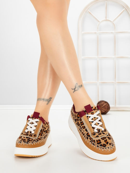 Adidași Flatforms Pentru Femei Leopard