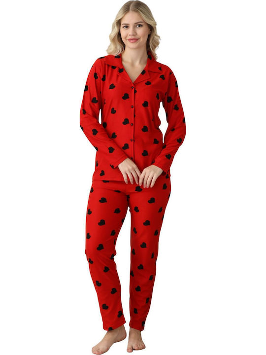 Boyraz Winter Women's Pyjama Set Red