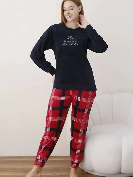 Boyraz Winter Women's Pyjama Set Dark Blue
