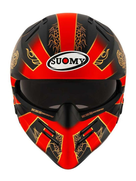 Suomy Armor Dragon Matt Red Каска за мотор Modular ECE 22.06 1200gr с Sunvisor