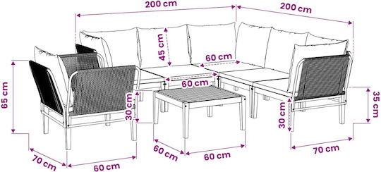 Garten- und Outdoor-Möbelsets 7 Stück Grau mit Kissen