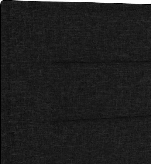 Wandbett Einzel mit Stoff Schwarz mit Lattenrost & Matratze 90x200cm