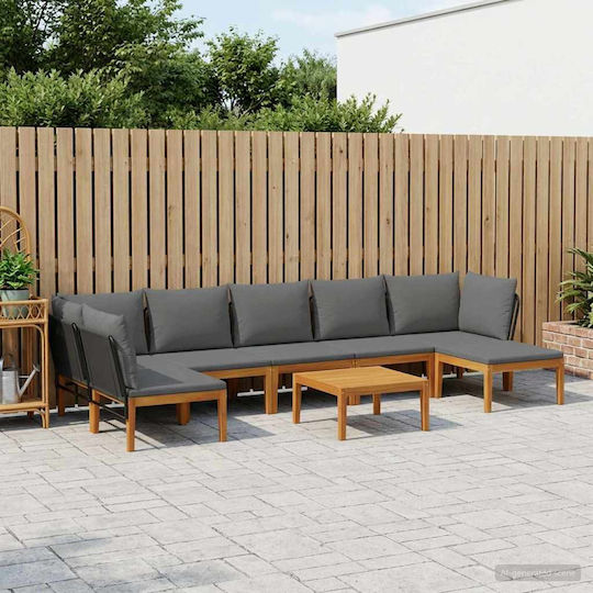 Garten- und Outdoor-Möbelsets Wohnzimmer Typsatz 8 Stück Beige mit Kissen Garten- und Outdoor-Möbelsets Wohnzimmer Typsatz 8 Stück Beige mit Kissen