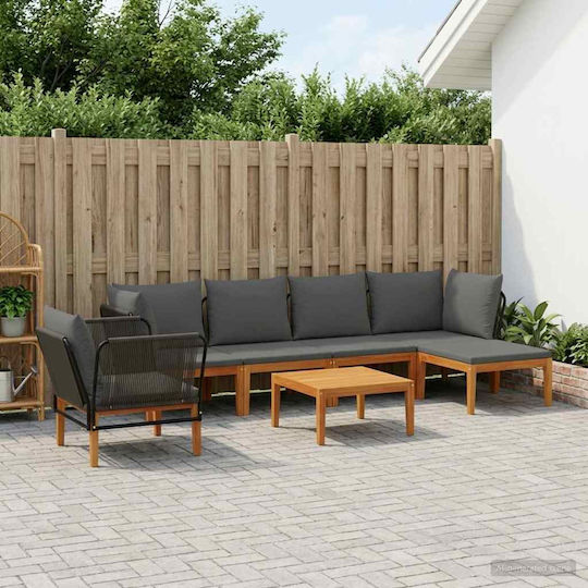 Garten- und Outdoor-Möbelsets Wohnzimmer Typsatz 7 Stück Beige mit Kissen Garten- und Outdoor-Möbelsets Wohnzimmer Typsatz 7 Stück Beige mit Kissen
