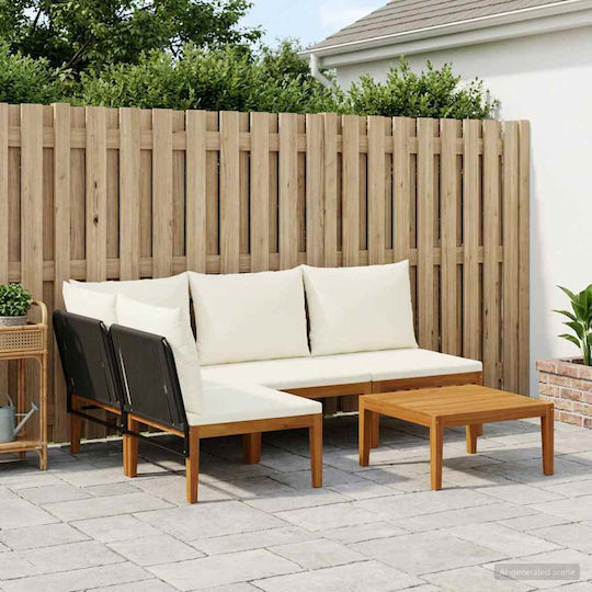 Garten- und Outdoor-Möbelsets Wohnzimmer Typsatz 5 Stück Schwarz mit Kissen Garten- und Outdoor-Möbelsets Wohnzimmer Typsatz 5 Stück Schwarz mit Kissen