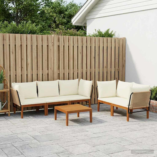 Garten- und Outdoor-Möbelsets Wohnzimmer Typsatz 6 Stück Beige mit Kissen Garten- und Outdoor-Möbelsets Wohnzimmer Typsatz 6 Stück Beige mit Kissen
