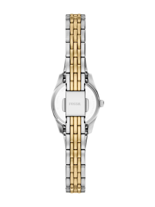 Fossil Scarlette Γυναικείο Ρολόι 20mm Μπαταρίας με Ροζ Χρυσό Ατσάλινο Μπρασελέ