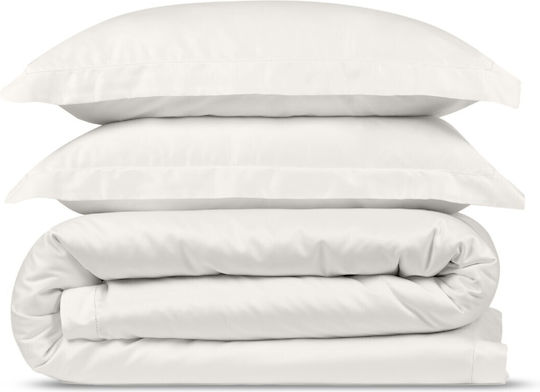 Valeria Home Set Huse Pentru Pilote 200x220cm Dublă Cu 2 Fețe De Pernă Și 1 Cearșaf Ivory