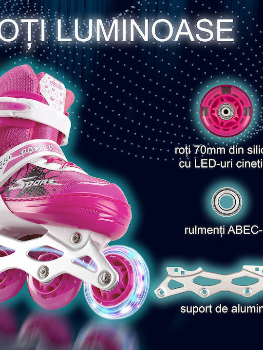 Action One Power Sport Adjustable Inline Skates Size S 31-34 Pink