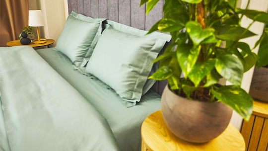 Valeria Home Set Huse Pentru Pilote 200x220cm Dublă Cu 2 Fețe De Pernă & 1 Cearșaf Verde