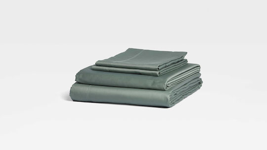 Valeria Home Set Huse Pentru Pilote 200x220cm Dublă Cu 2 Fețe De Pernă & 1 Cearșaf Verde