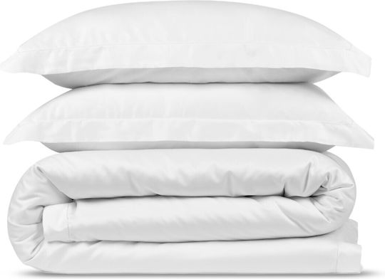 Valeria Home Set Huse Pentru Pilote 200x220cm Dublu Cu 2 Fețe De Pernă & 1 Cearșaf Alb